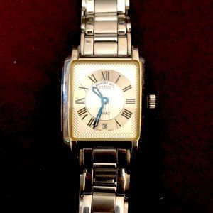 Raymond Weil Saxo 9910 Tank Swiss Watch Authentic w Extra Links